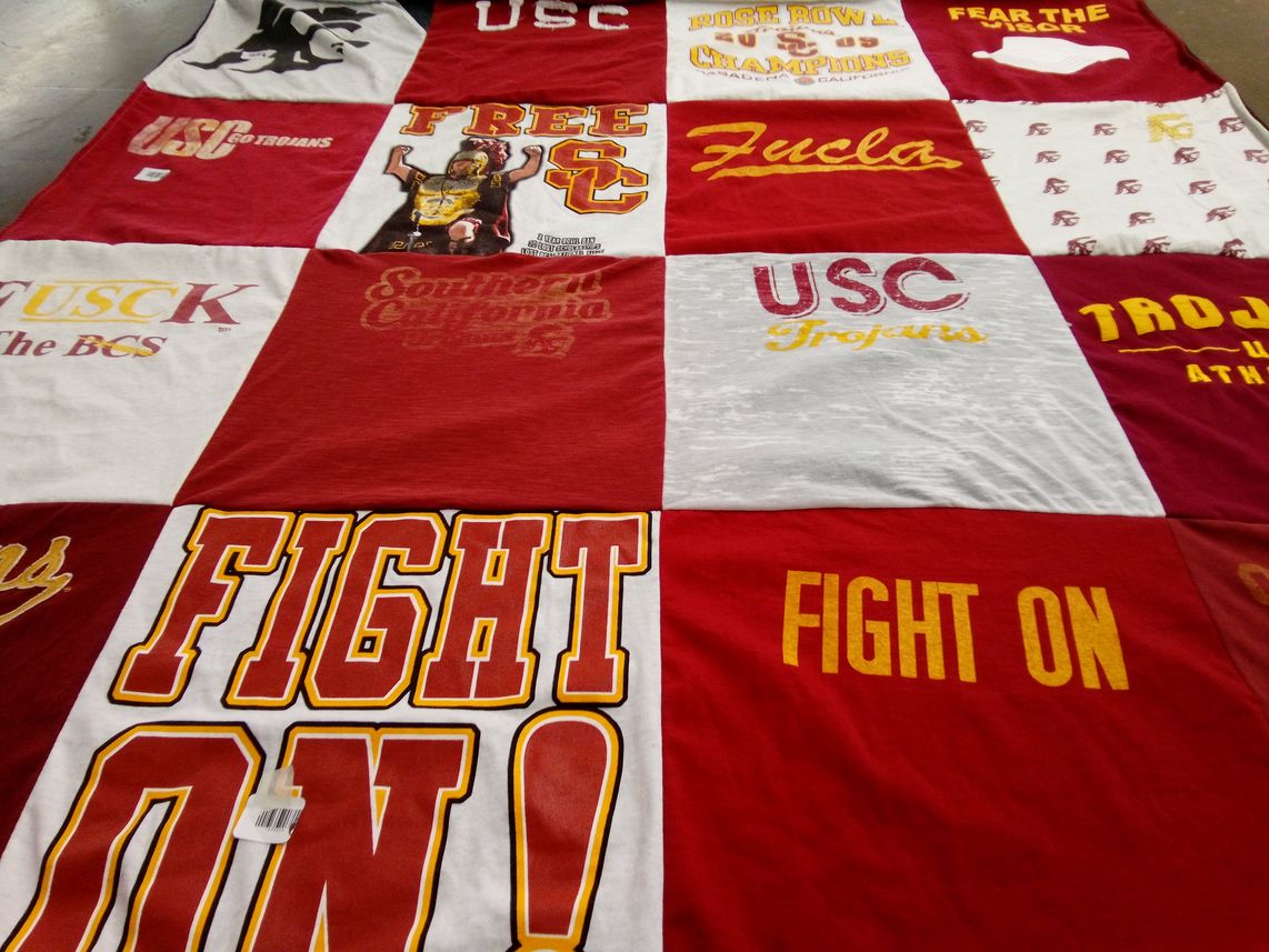 T-shirt quilt featuring usc trojans by Candy from AZ