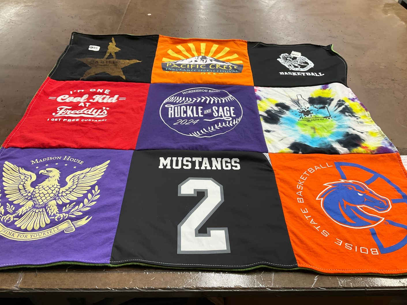 T-shirt quilt featuring boise state university basketball by Karalee from ID