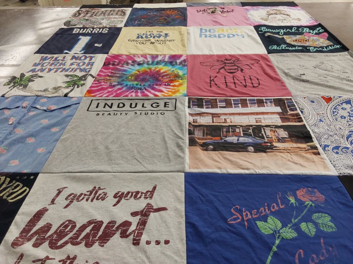 T-shirt quilt with beauty, self-expression themes by LISA from OK