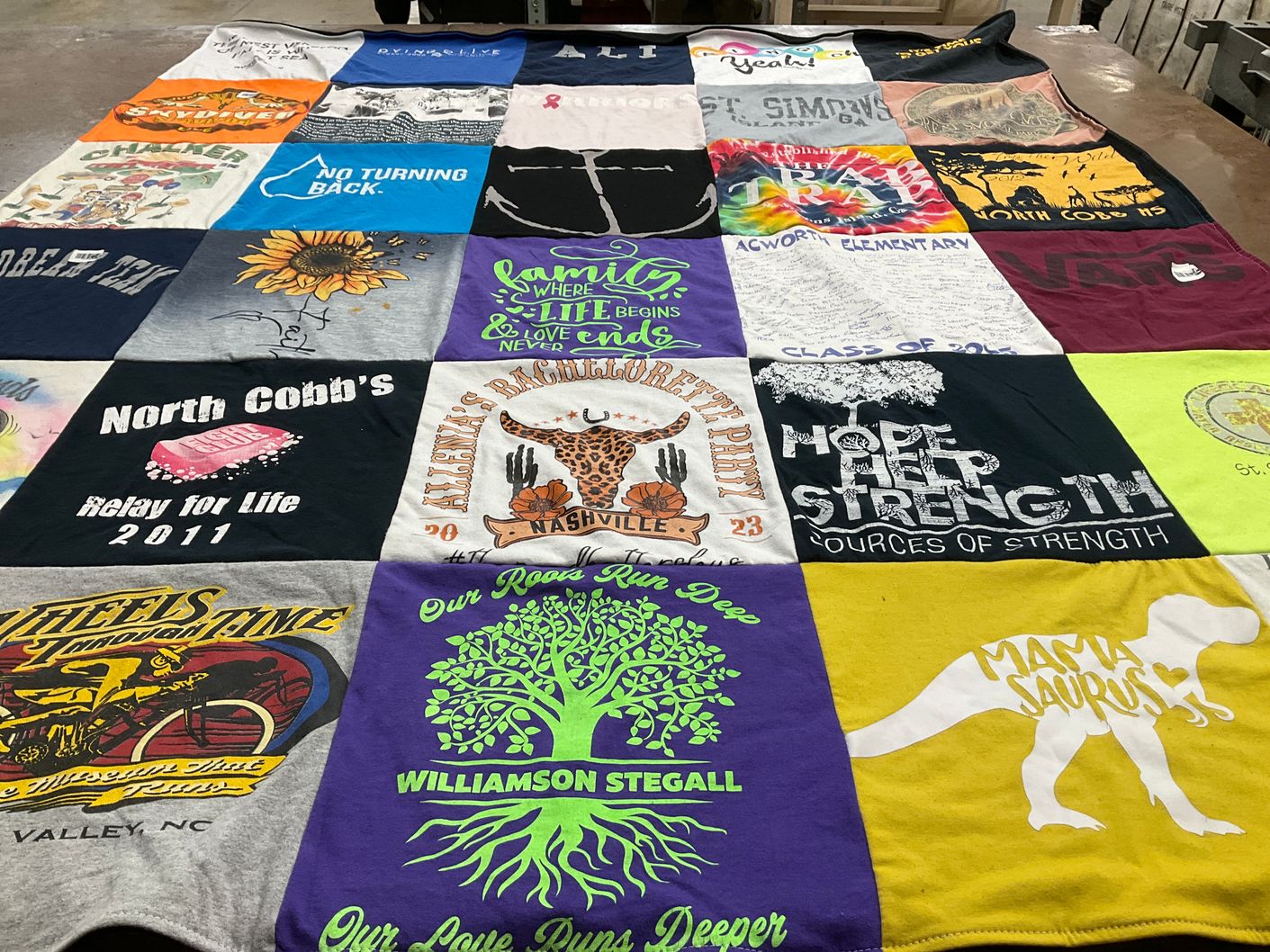 T-shirt quilt from acworth elementary school, north cobb high school by Allenia from GA