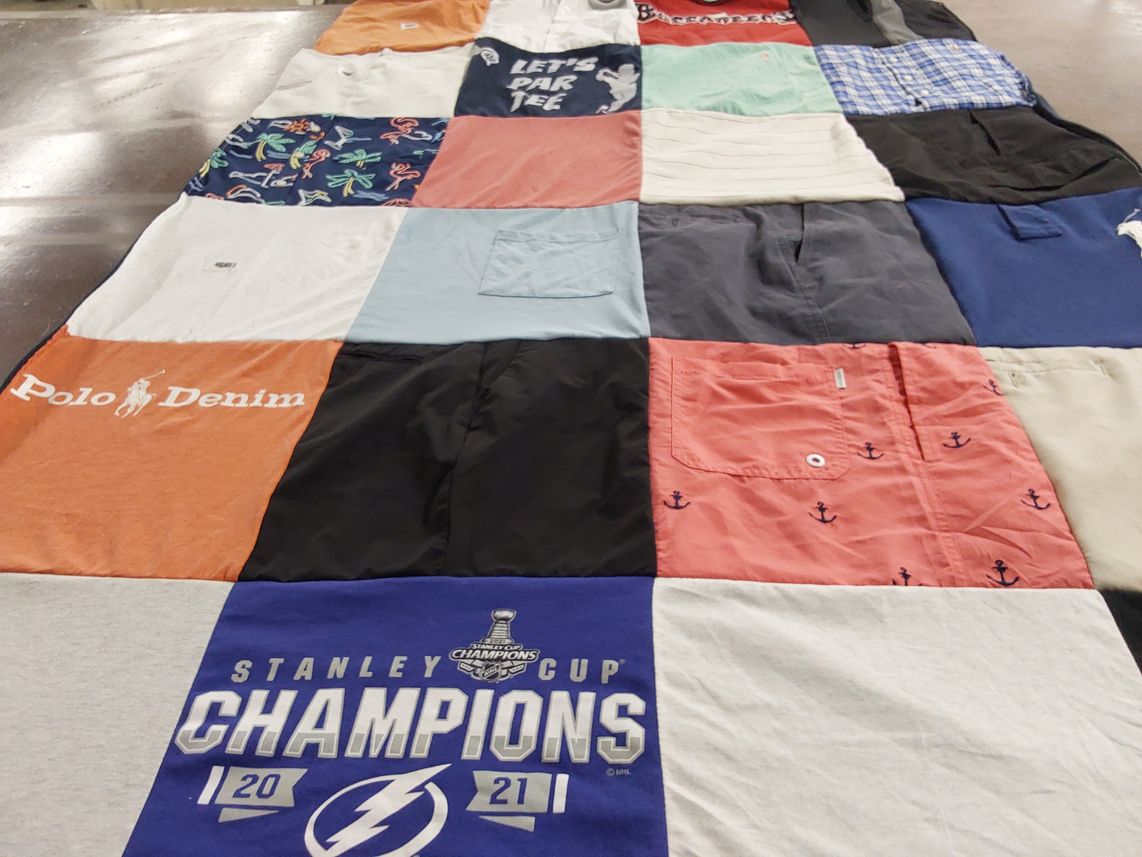 T-shirt quilt featuring tampa bay lightning by Pam from TX