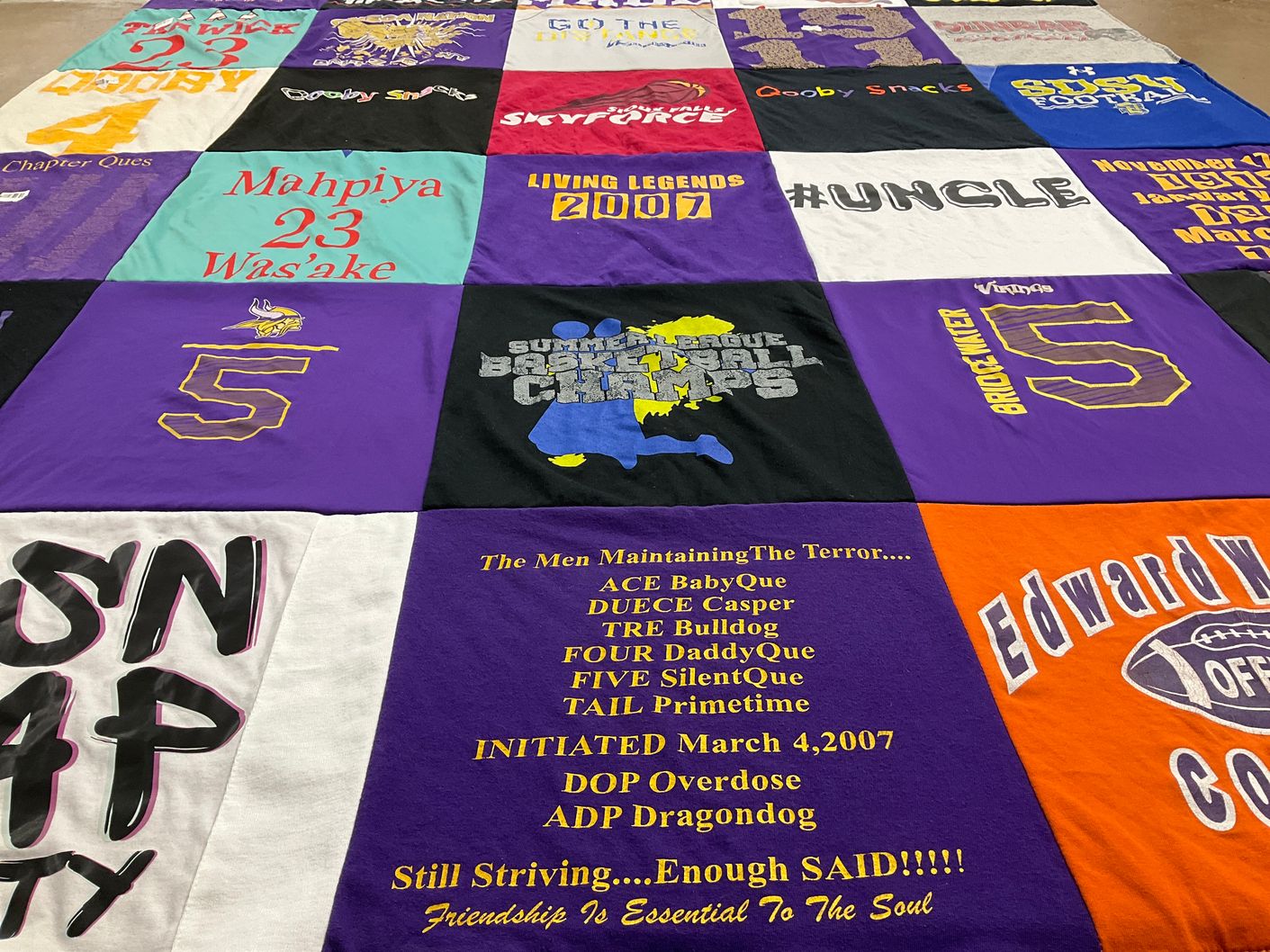 T-shirt quilt featuring basketball by Billie from MD