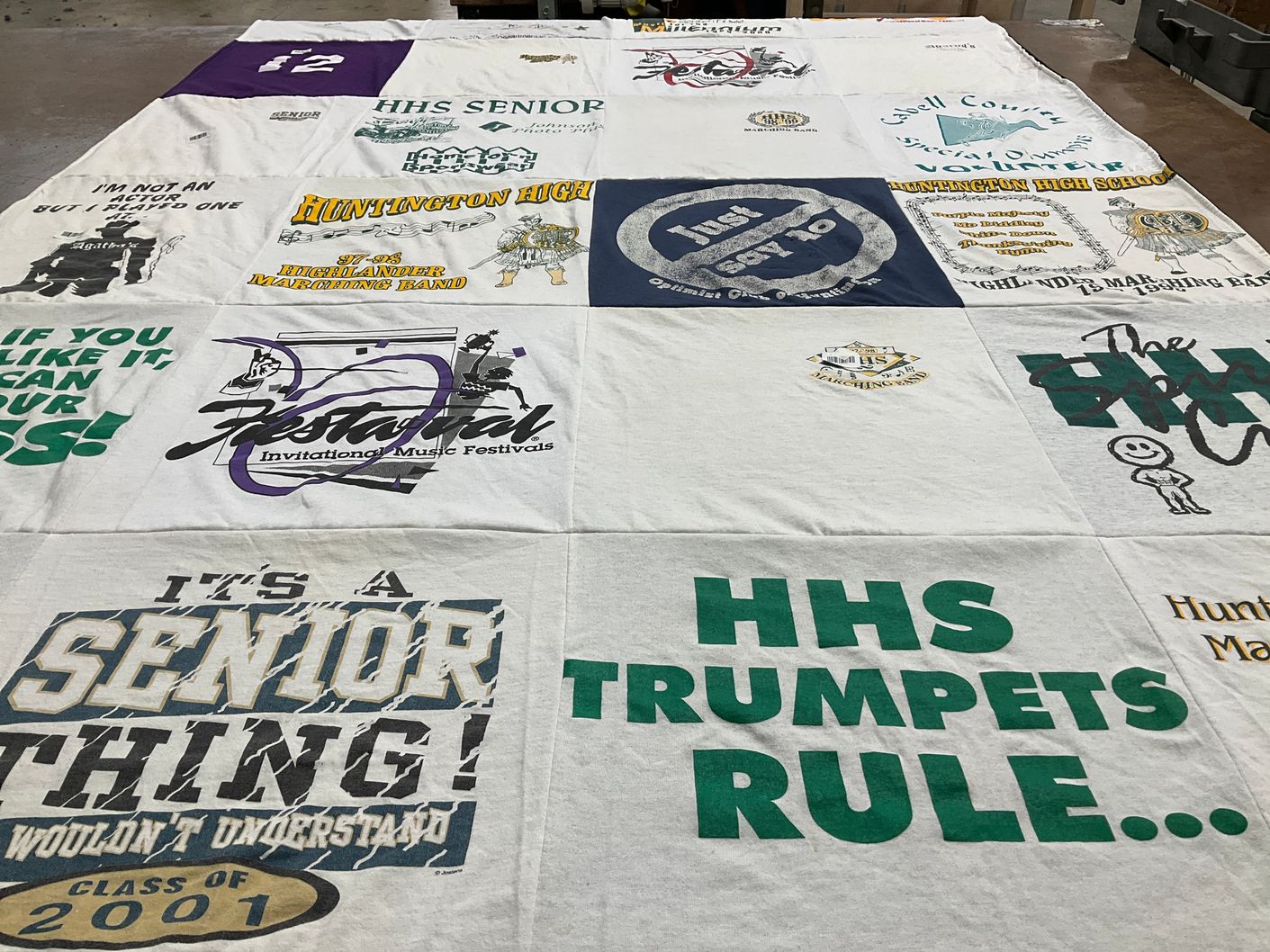 T-shirt quilt from huntington high school by amanda from WV