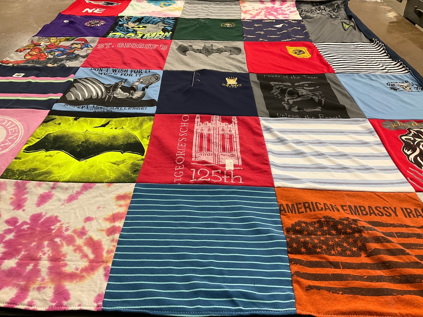T-shirt quilt from st george's school by Angela M from RI