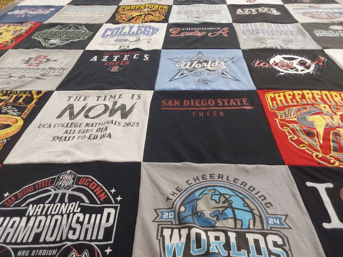 T-shirt quilt from san diego state university by Arianna from CA