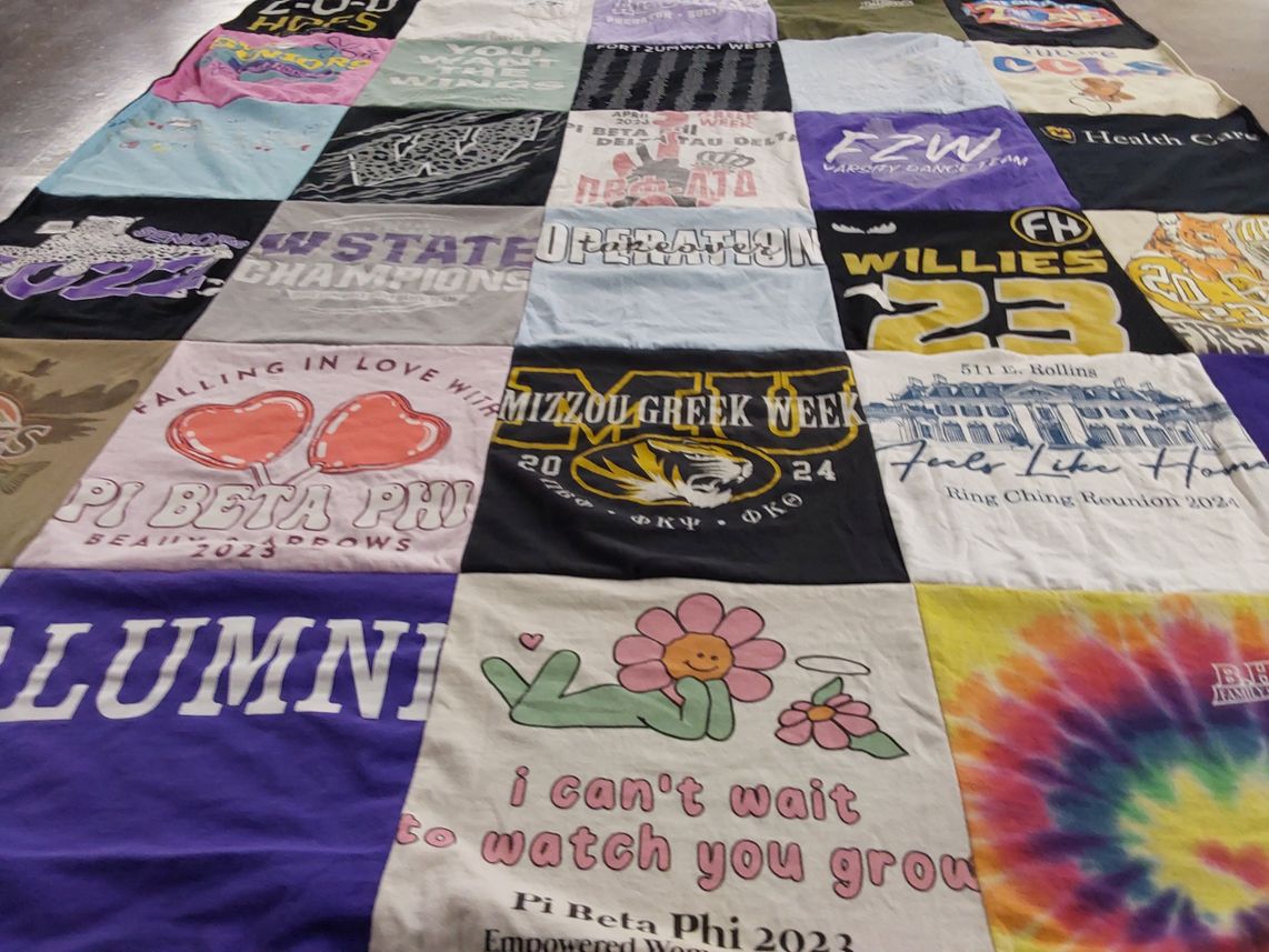 T-shirt quilt from university of missouri by Karen from MO