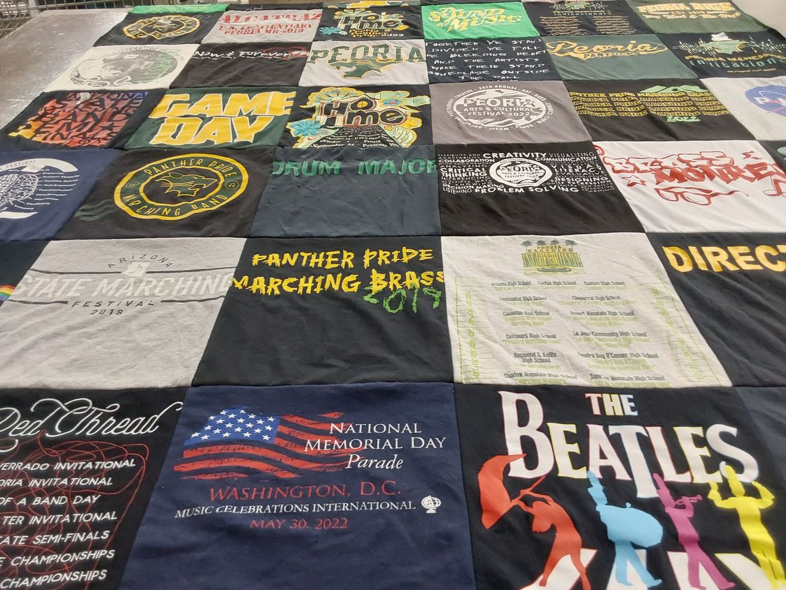 T-shirt quilt from peoria high school, coconino high school by Jeffrey from AZ