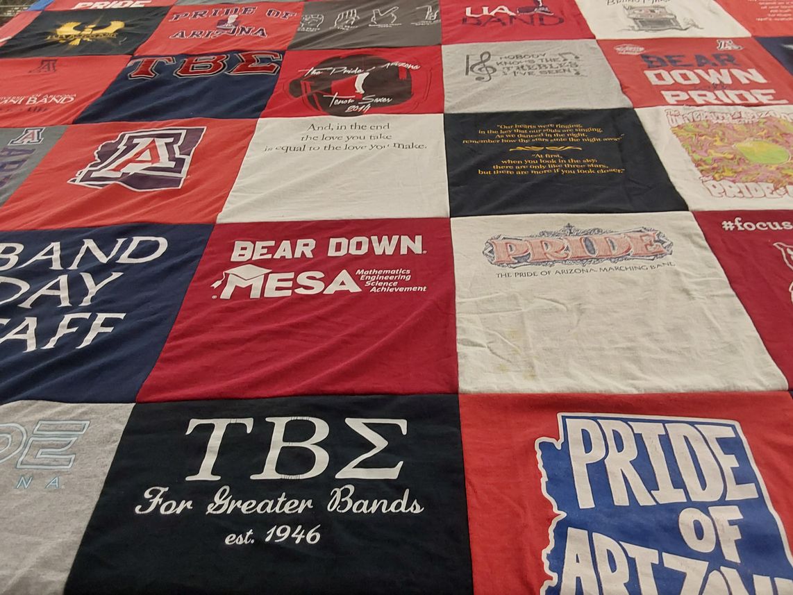 T-shirt quilt from university of arizona by Jeffrey from AZ