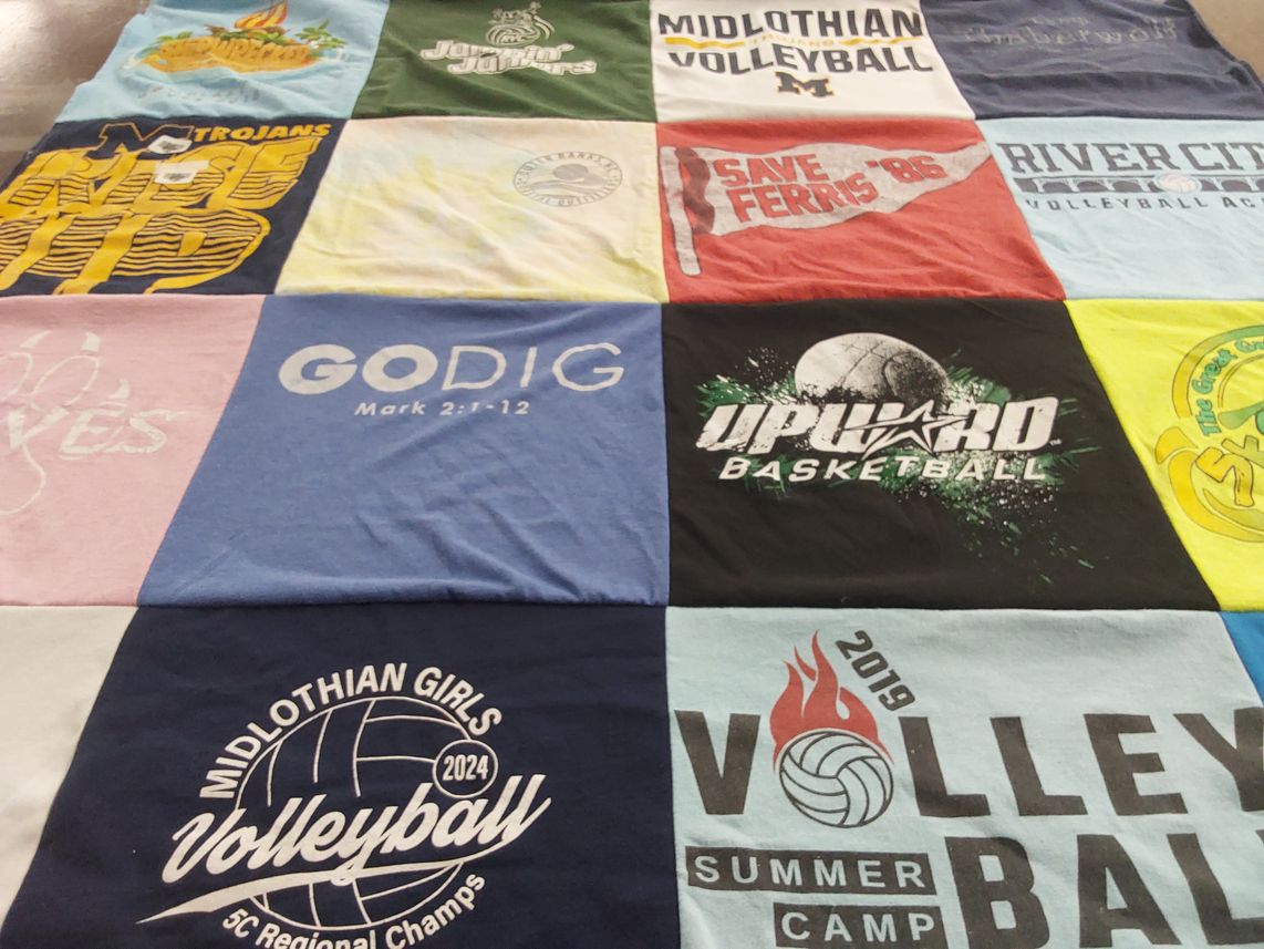 T-shirt quilt from midlothian high school, midlothian volleyball by Karin from VA