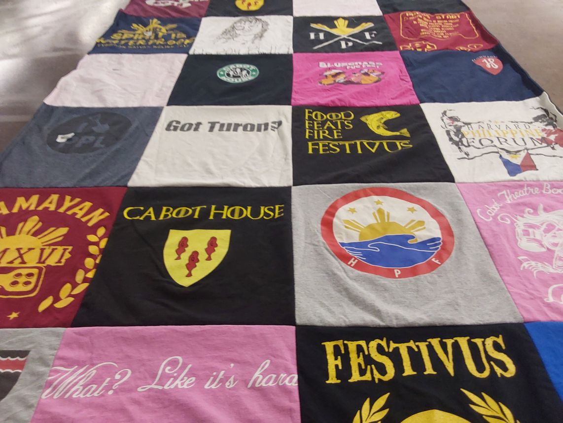 T-shirt quilt from harvard university by M from OR