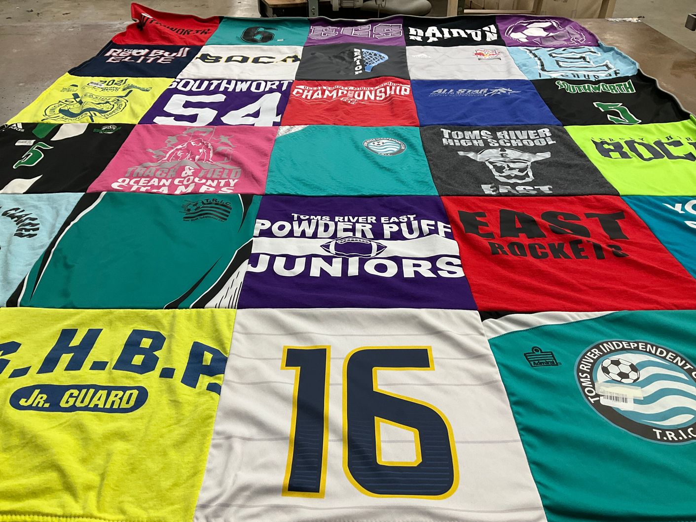 T-shirt quilt featuring toms river east rockets by Vinny from NJ