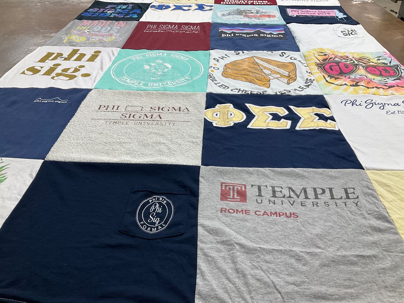 T-shirt quilt from temple university by Sarah from TX