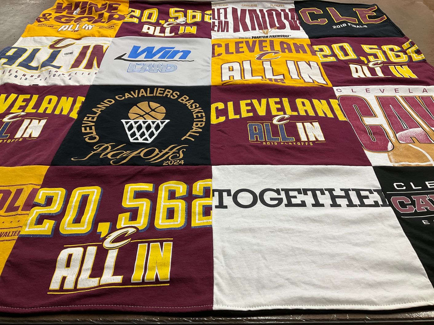 T-shirt quilt featuring cleveland cavaliers basketball team by Erin from OH