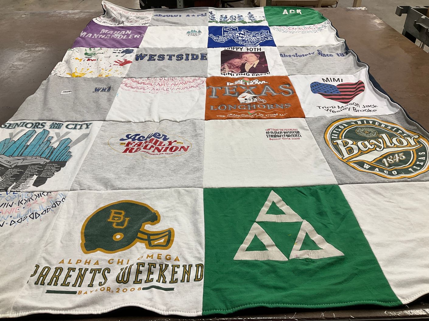 T-shirt quilt featuring texas longhorns by Karen from TX
