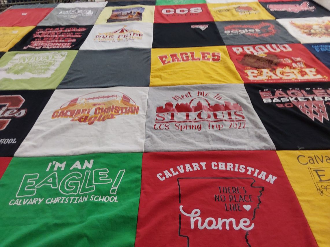 T-shirt quilt featuring calvary christian eagles by Candace from AR