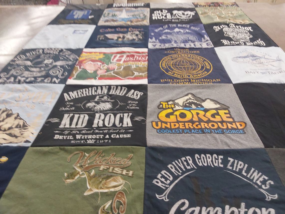 T-shirt quilt with outdoor, music themes by Justin from MI