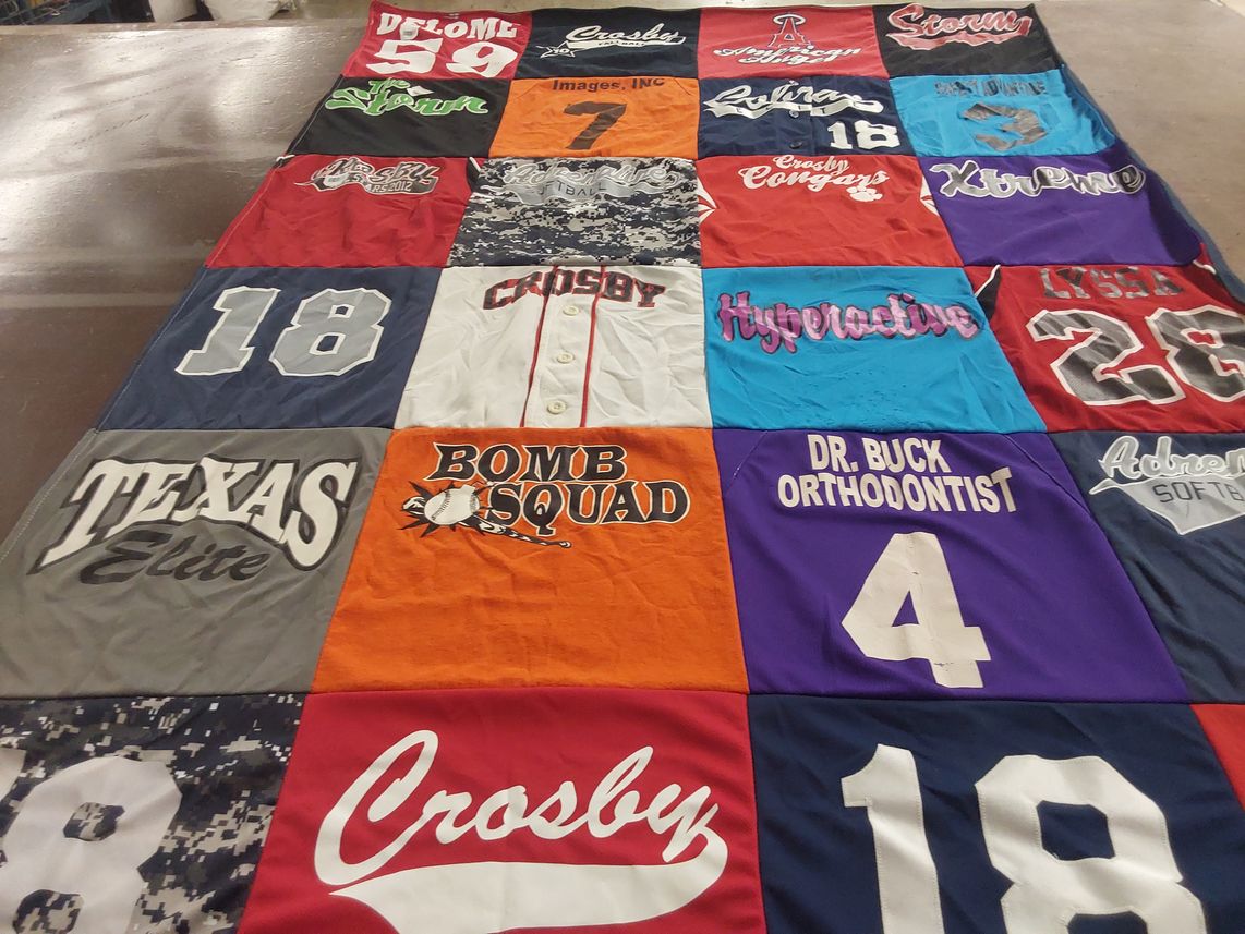 T-shirt quilt featuring crosby cougars by Alyssa from TX