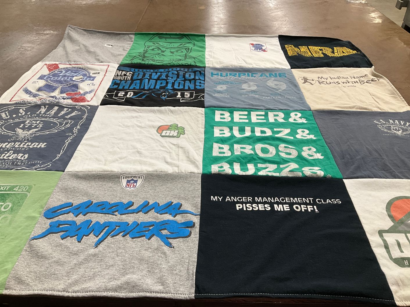 T-shirt quilt featuring carolina panthers by Bonnie from NC