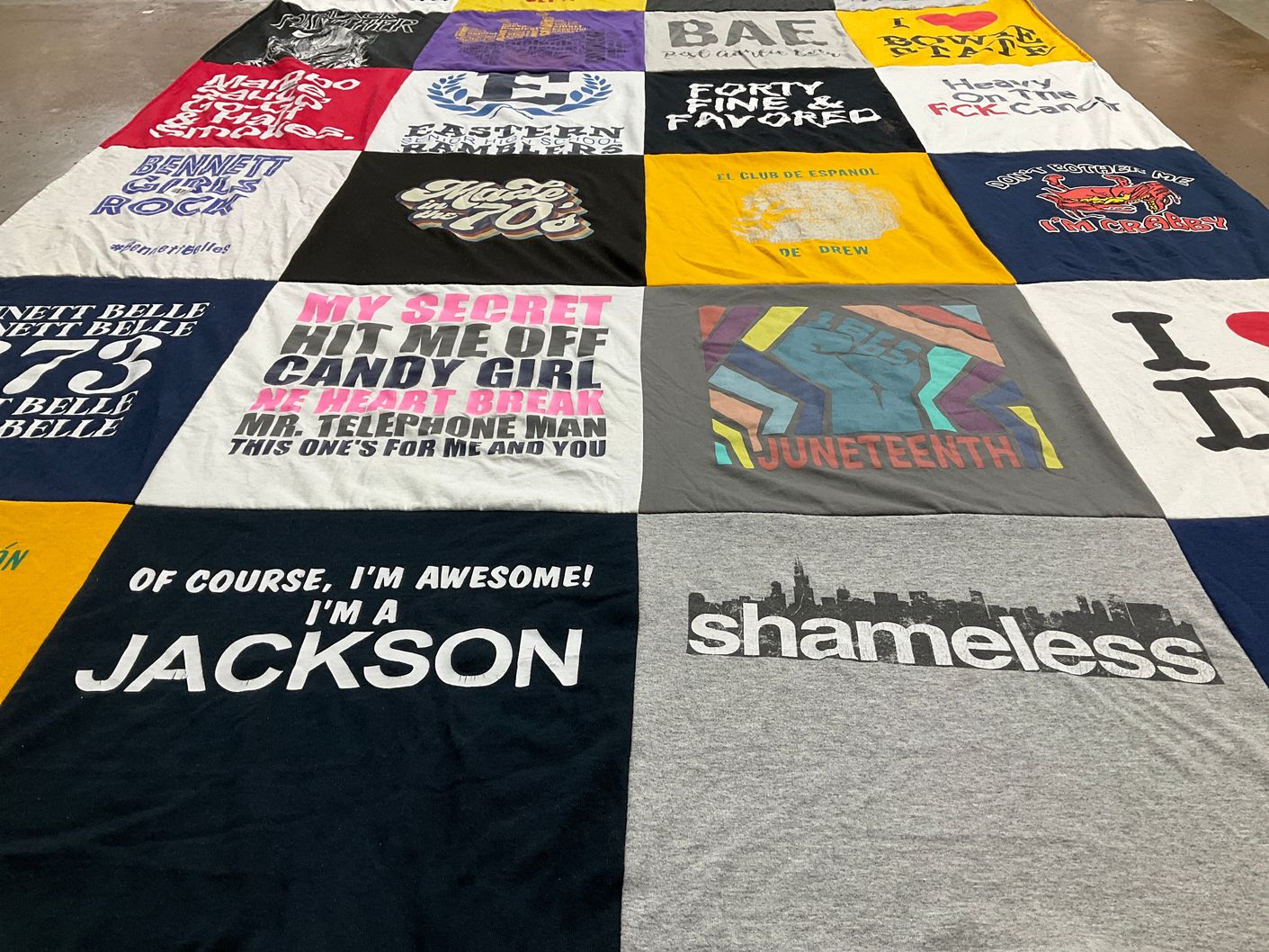 T-shirt quilt from bennett college by Monique from MD