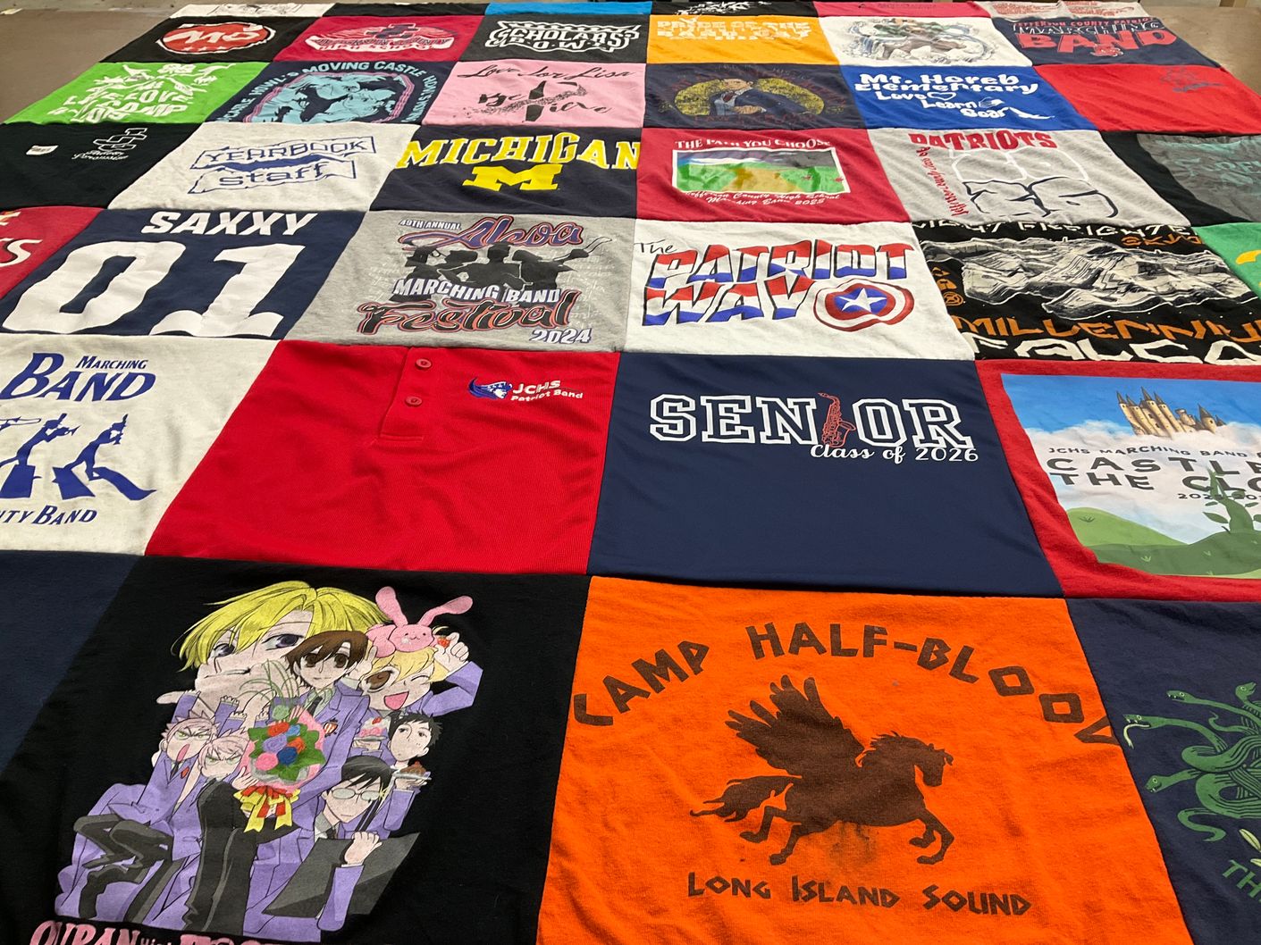 T-shirt quilt from jchs marching band by Kinsey from TN