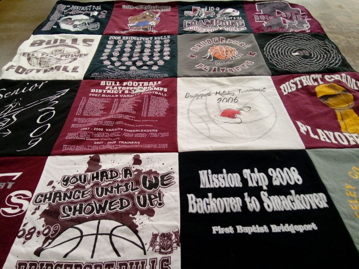 T-shirt quilt featuring bridgeport bulls by Dayna from TX