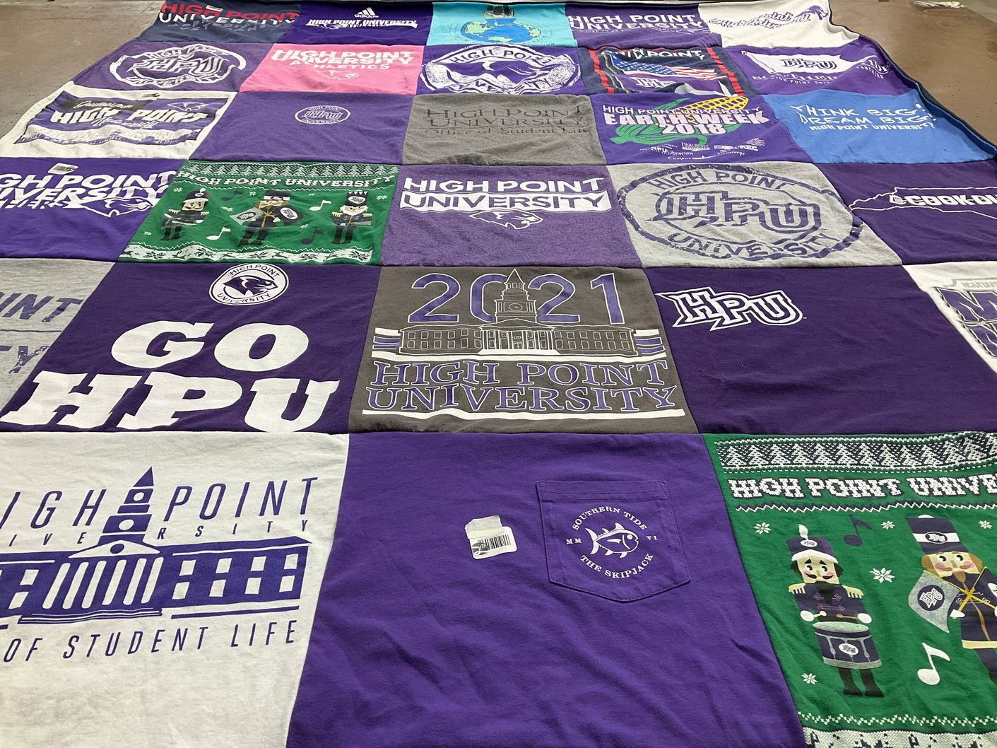 T-shirt quilt from high point university by Collin from MA
