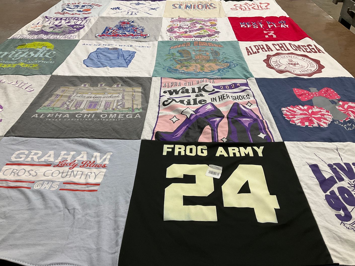 T-shirt quilt featuring graham high school by Michel from TX