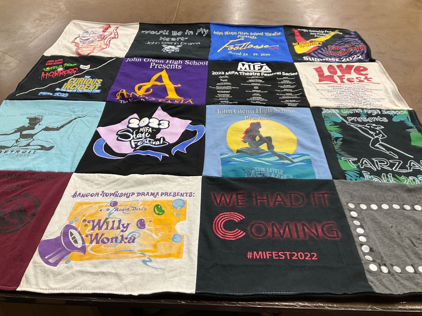 T-shirt quilt from john glenn high school by Lisa from MI