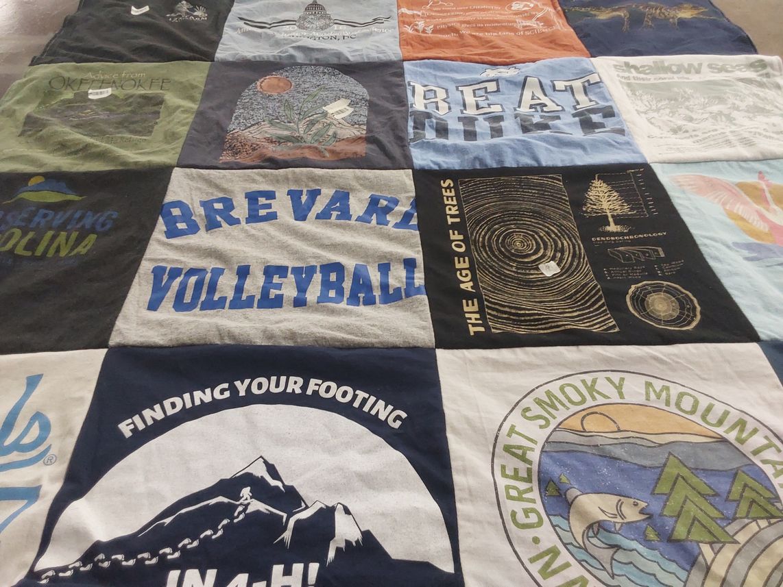 T-shirt quilt from brevard college by Abigail from NC