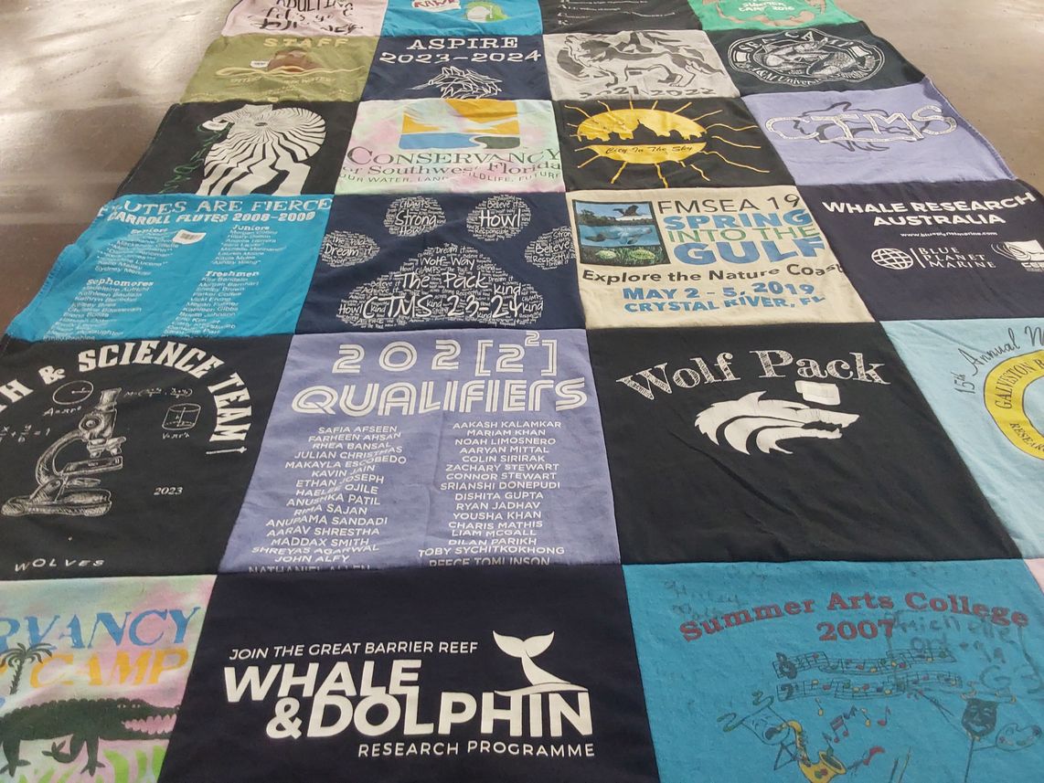 T-shirt quilt featuring wolf pack by Michelle from FL