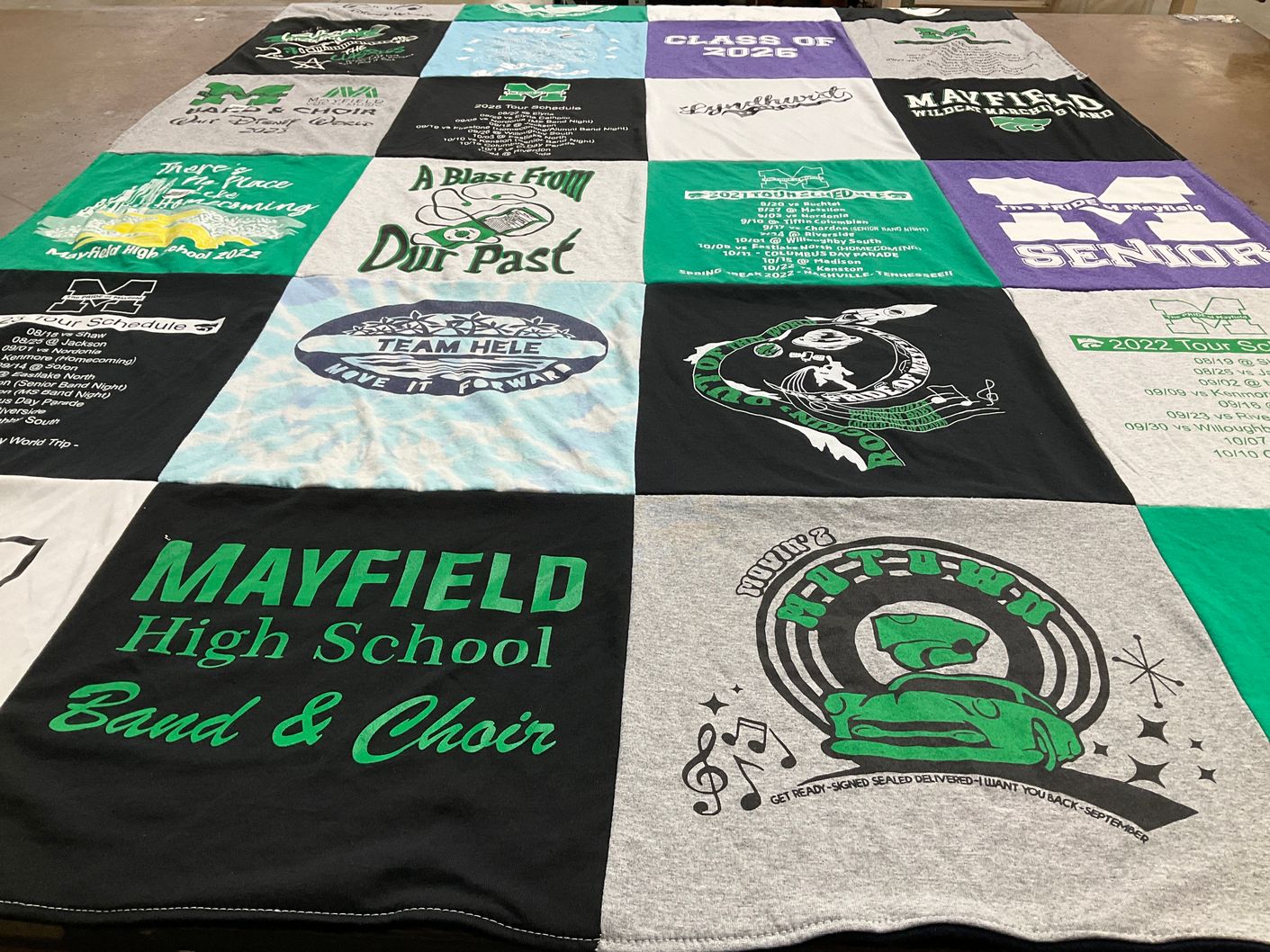 T-shirt quilt from mayfield high school by Diana from OH