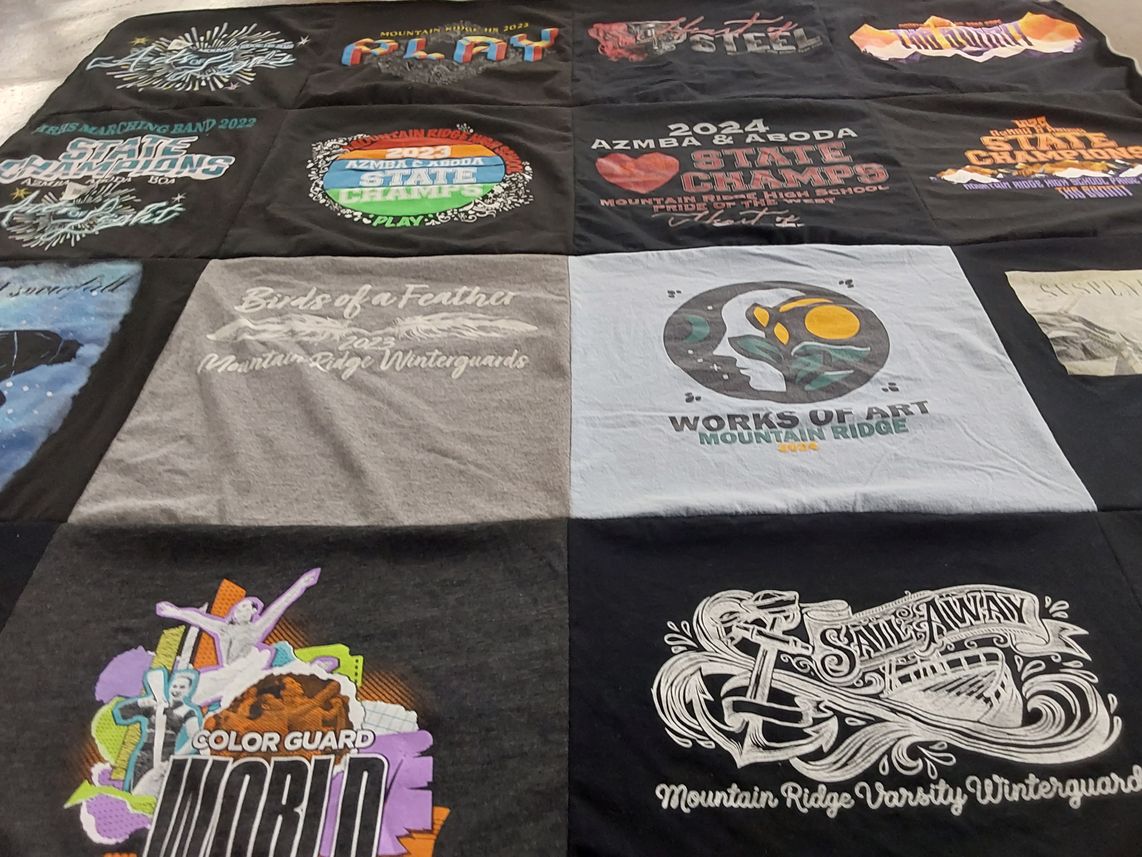T-shirt quilt from mountain ridge high school by Sarah from AZ