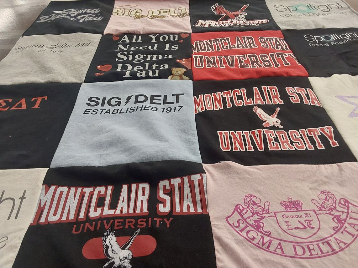 T-shirt quilt from montclair state university by Nikki from NJ