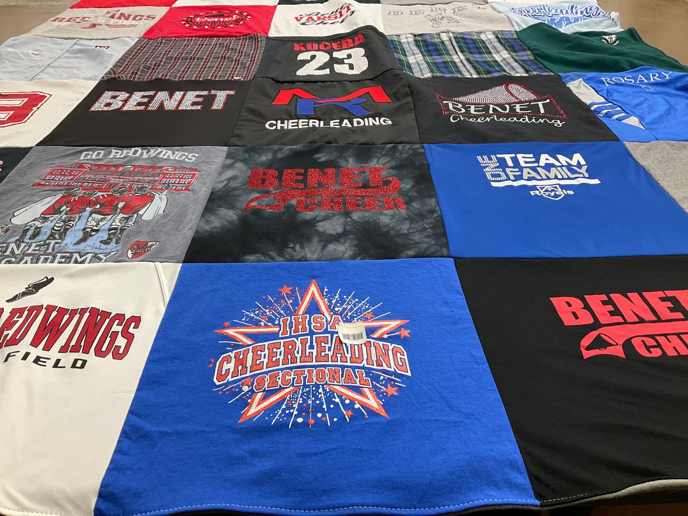 T-shirt quilt featuring benet redwings by Jennifer from IL