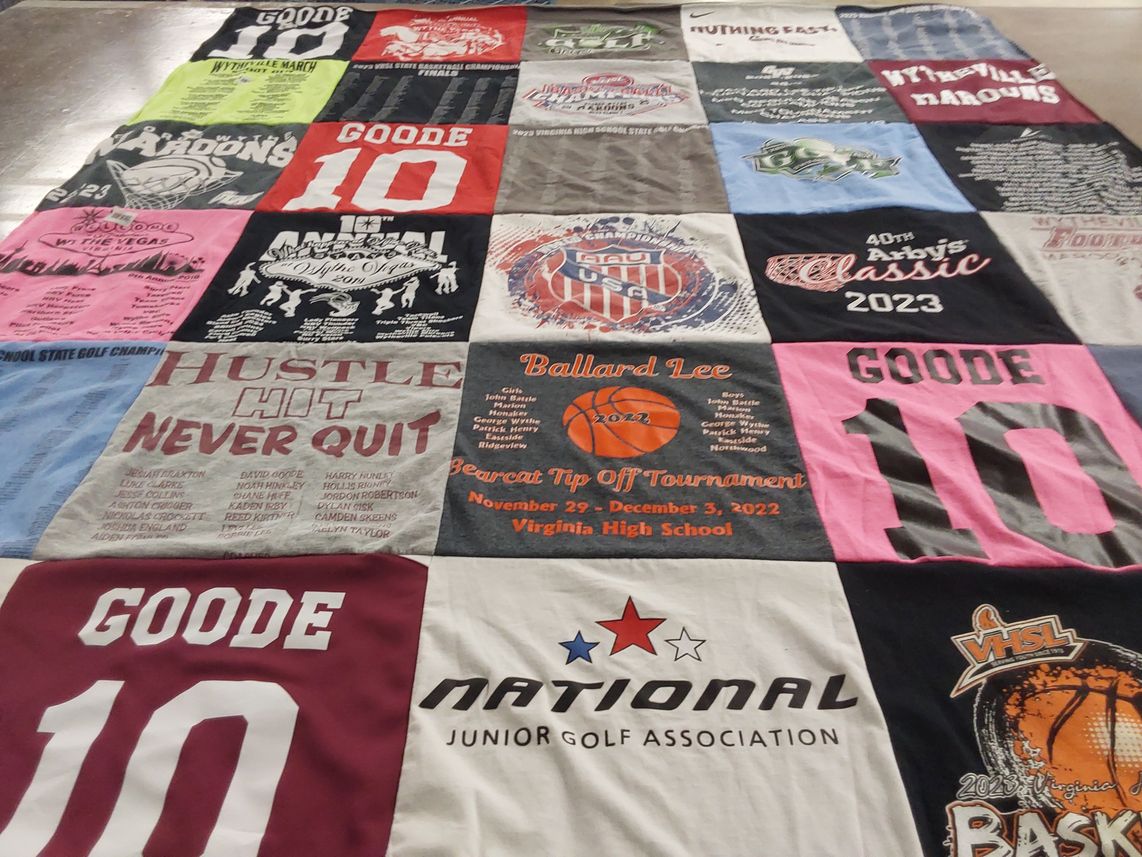 T-shirt quilt featuring bearcats by Sarah from VA