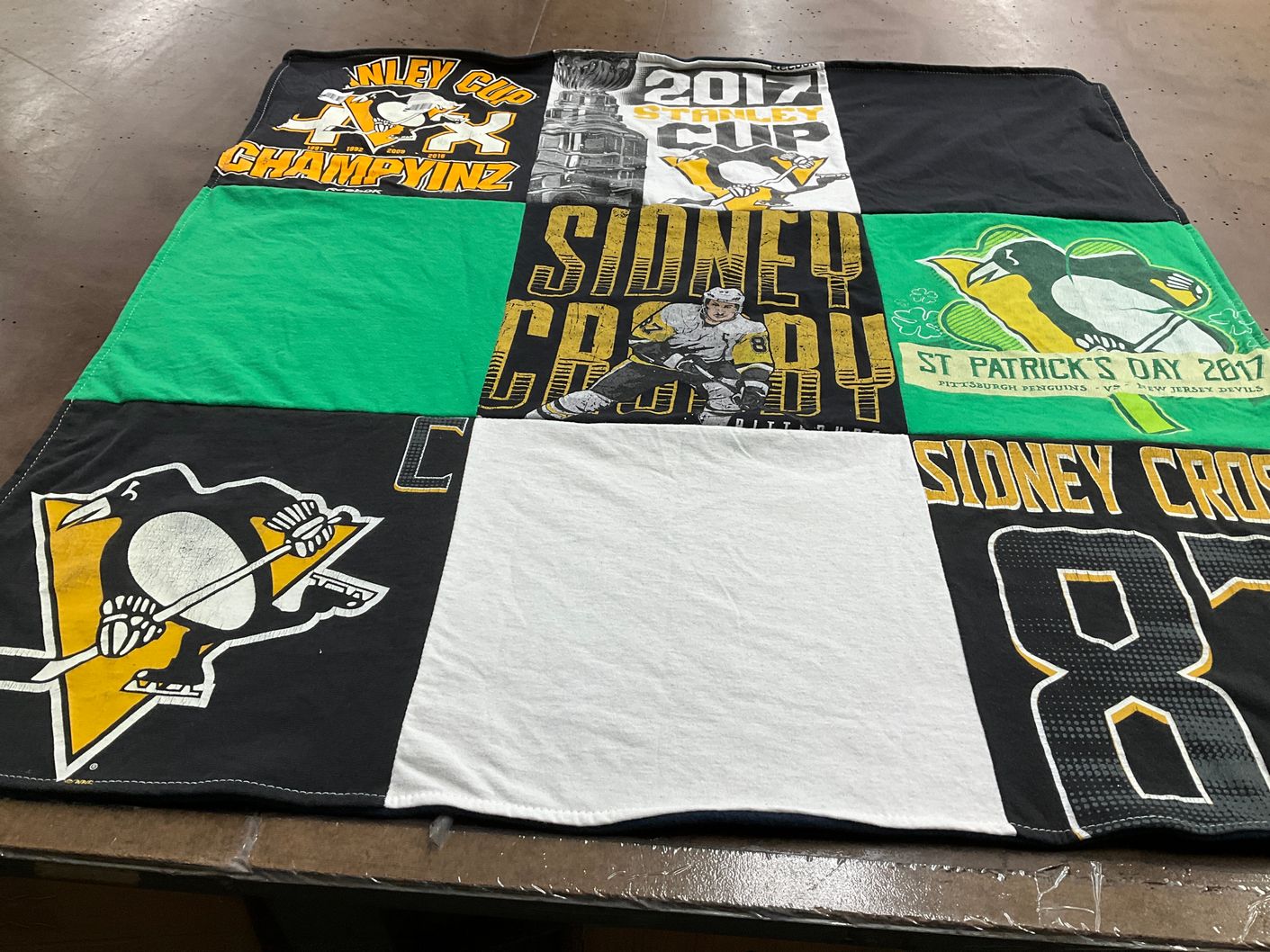 T-shirt quilt featuring pittsburgh penguins by Jackie from PA