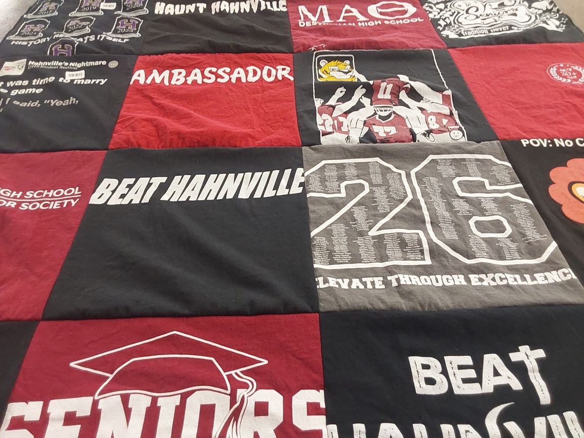 T-shirt quilt from hahnville high school by Celeste from LA