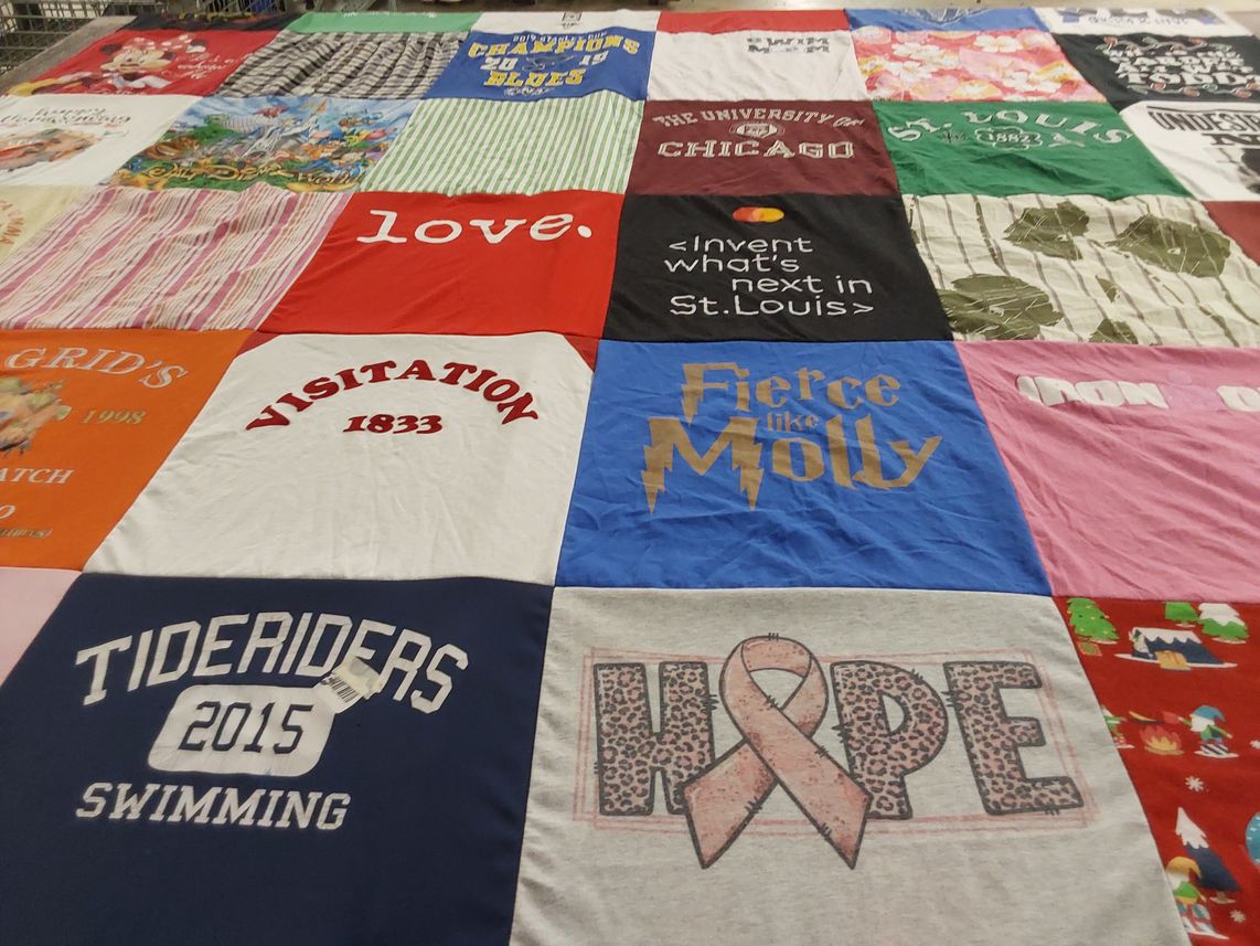 T-shirt quilt featuring tideriders by Victoria from MO