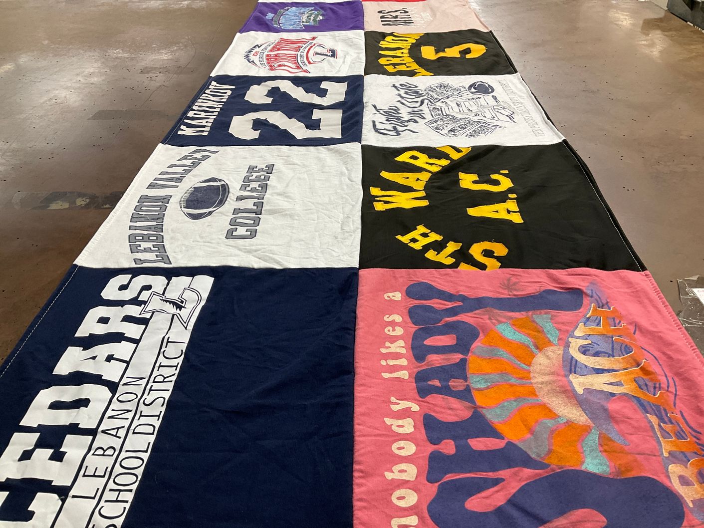 T-shirt quilt from lebanon valley college by Kathryn from PA