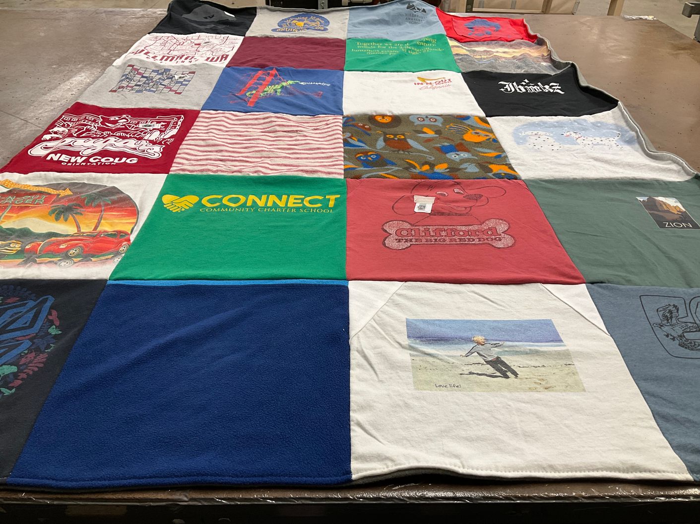 T-shirt quilt from connect community charter school by Burgess from WA