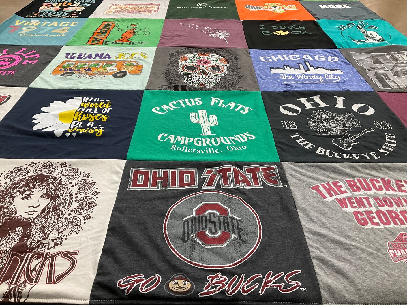 T-shirt quilt featuring ohio state university by Michael from OH