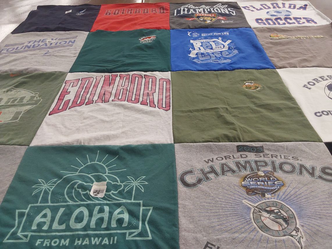 T-shirt quilt featuring florida marlins by Diane from FL