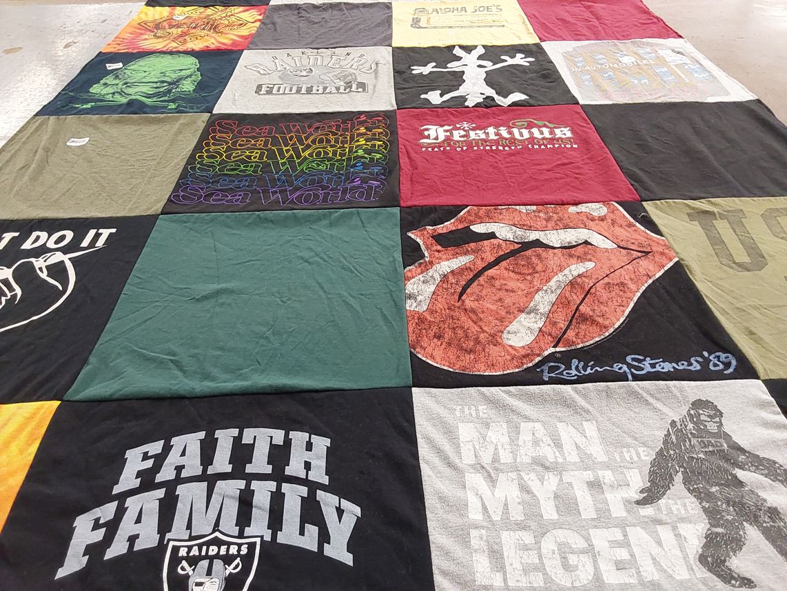 T-shirt quilt featuring raiders by Fred from CA