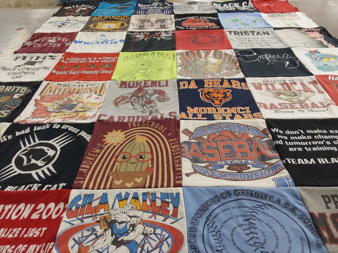 T-shirt quilt featuring morenci wildcats, morenci all stars by Tracy D from AZ