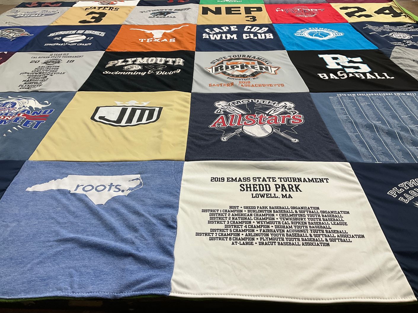 T-shirt quilt featuring plymouth allstars, cape cod swim club by Renee from MA