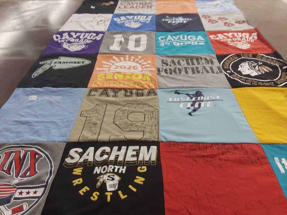 T-shirt quilt featuring sachem north wrestling by Michelle from NY