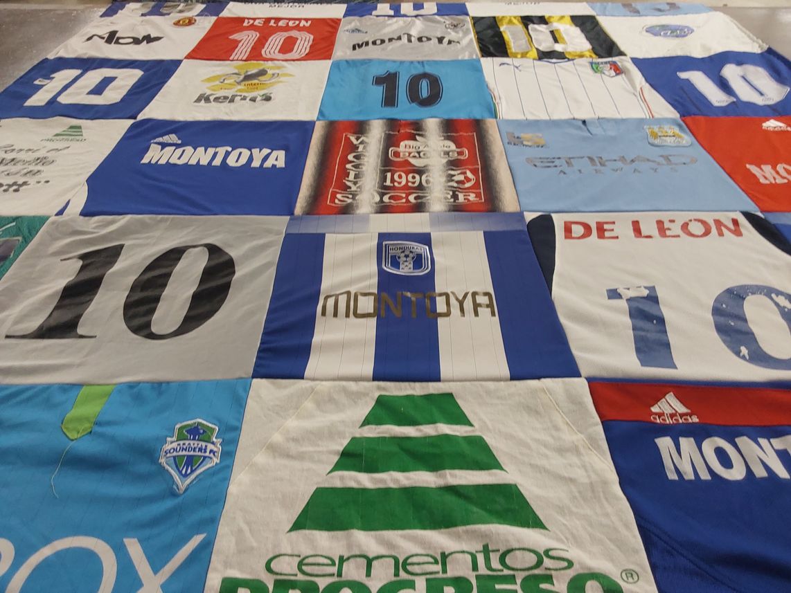 T-shirt quilt featuring seattle sounders football club by Michelle from WI