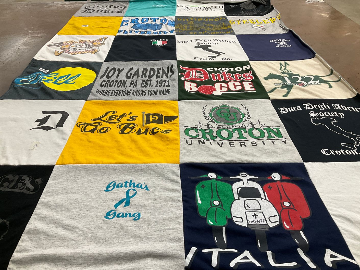 T-shirt quilt from croton university by Billie from PA