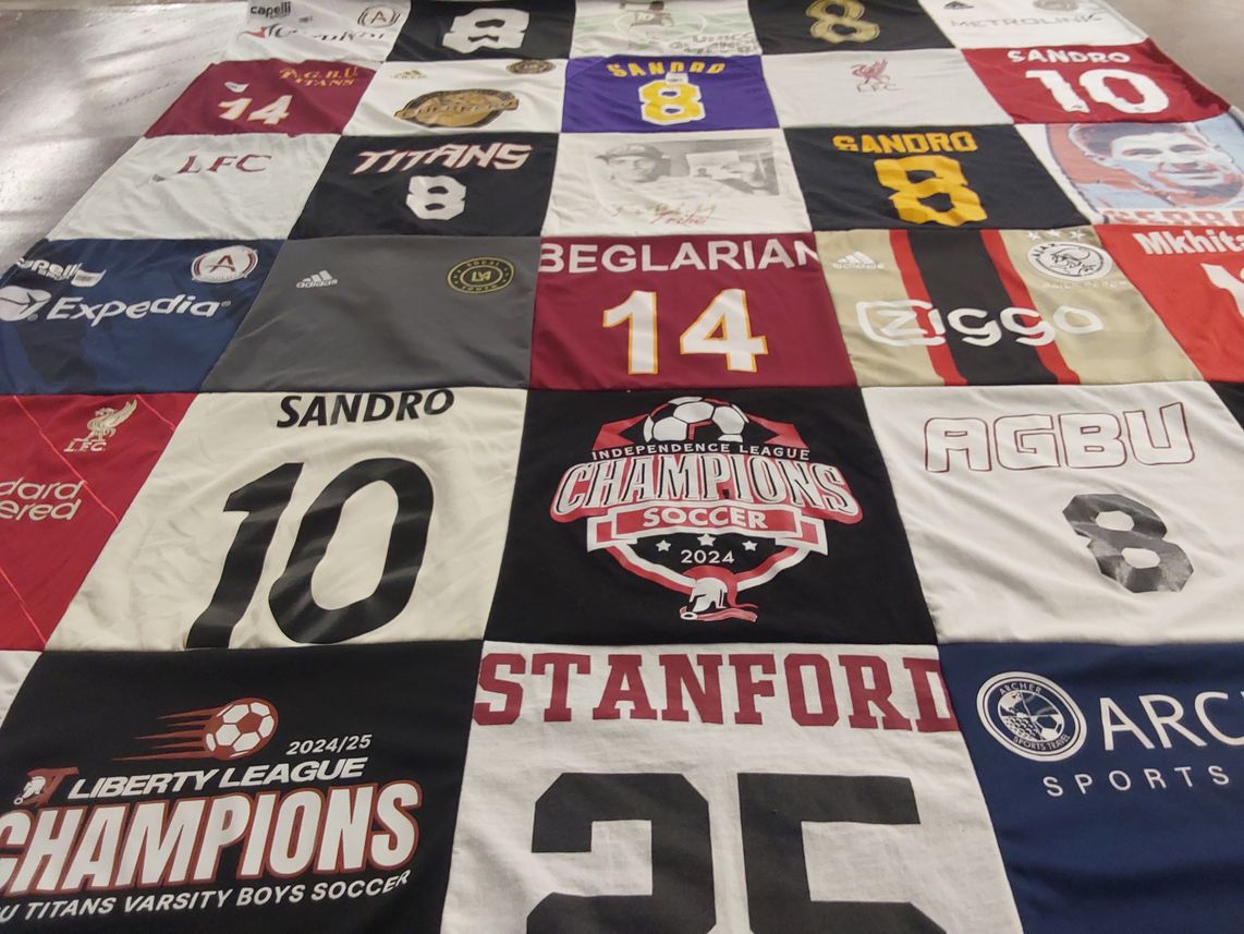 T-shirt quilt featuring liverpool football club by Dona from CA