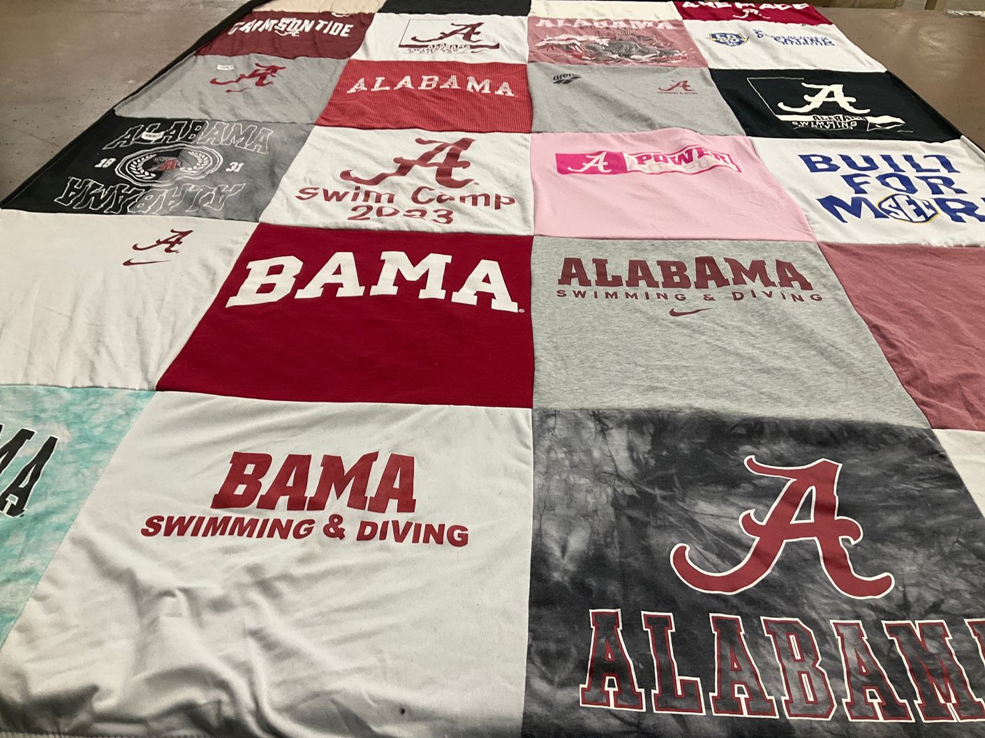 T-shirt quilt featuring alabama swimming and diving by Laci from TX